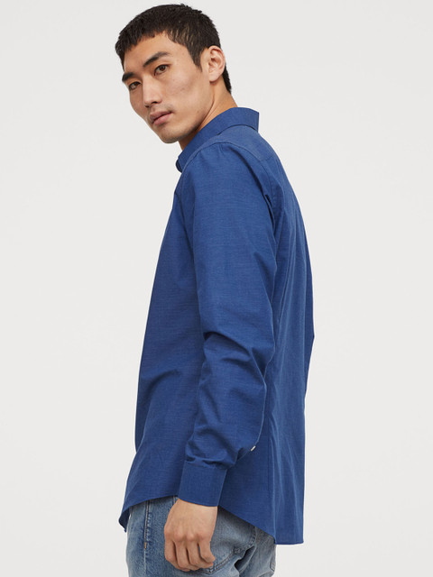

H&M Men Easy-Iron Shirt Slim Fit, Blue