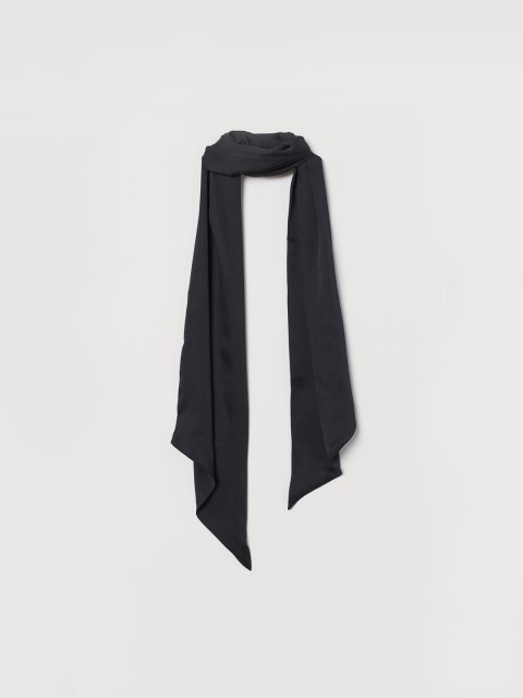 

H&M Women Black Solid Satin Scarf