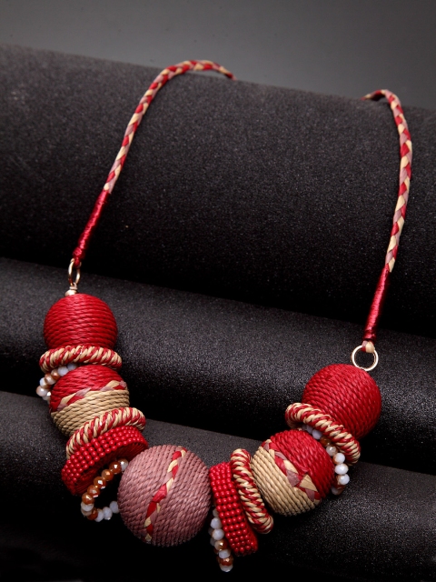 

Madame Maroon & Rose Gold-Plated Statement Necklace