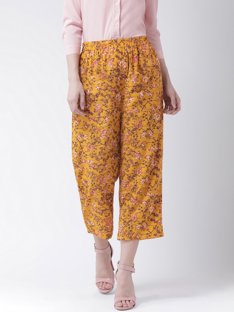 

The Vanca Women Mustard Yellow Floral Print Regular Fit Culottes