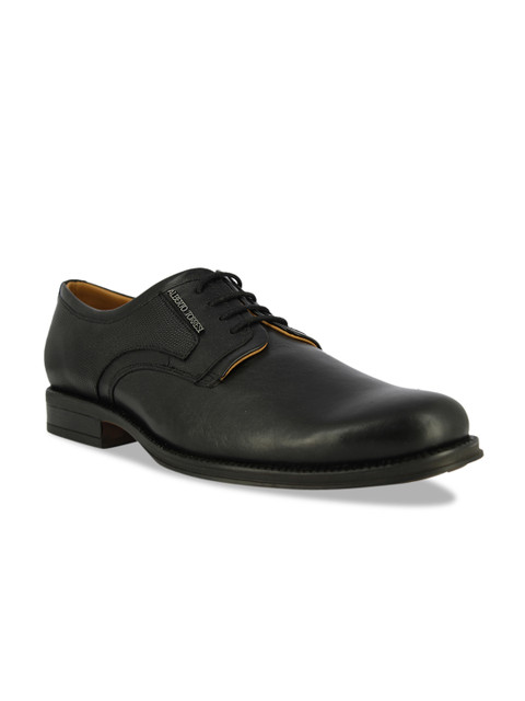 

Alberto Torresi Men Black Solid Leather Formal Derbys
