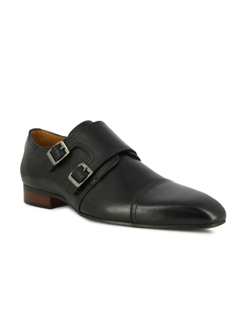 

Alberto Torresi Men Black Solid Leather Formal Monks