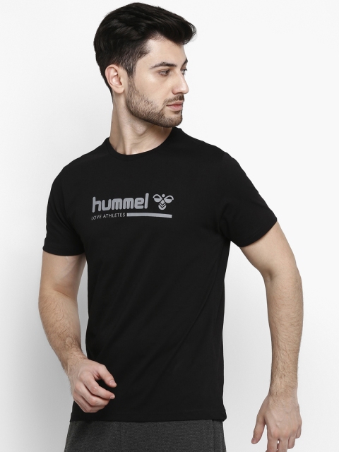 

hummel Men Black Printed Round Neck T-shirt