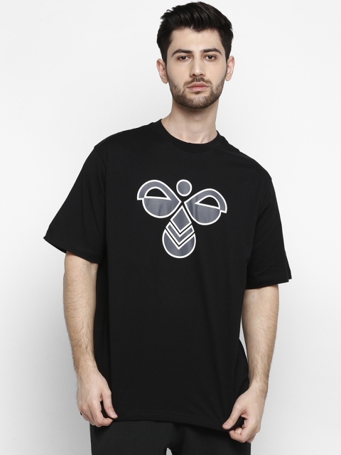 

hummel Men Black Printed Round Neck T-shirt