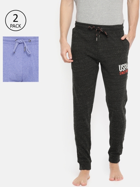 

U.S. Polo Assn. Men Pack Of 2 Solid Knitted Lounge Pants, Charcoal