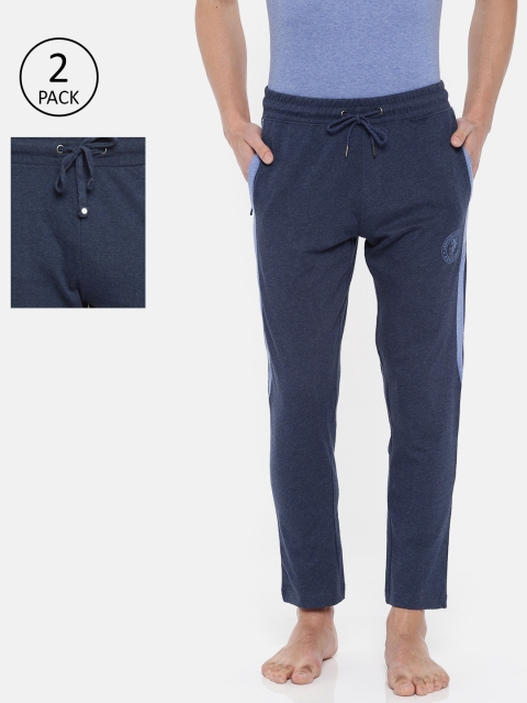 

U.S. Polo Assn. Men Navy Blue Pack Of 2 Solid Knitted Lounge Pants