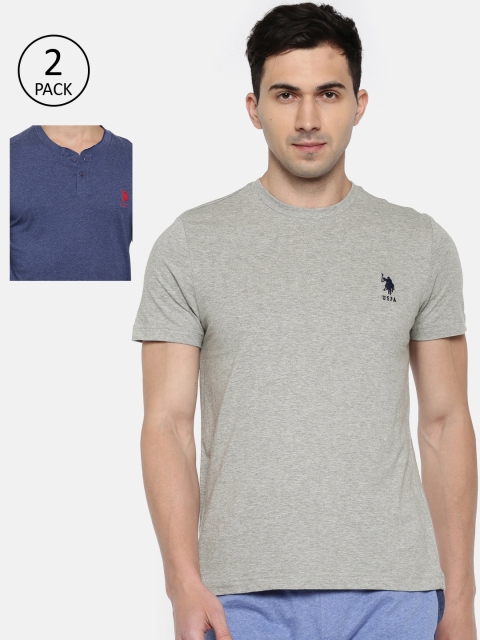 

U.S. Polo Assn. Men Pack of 2 Solid Lounge T-shirts, Blue
