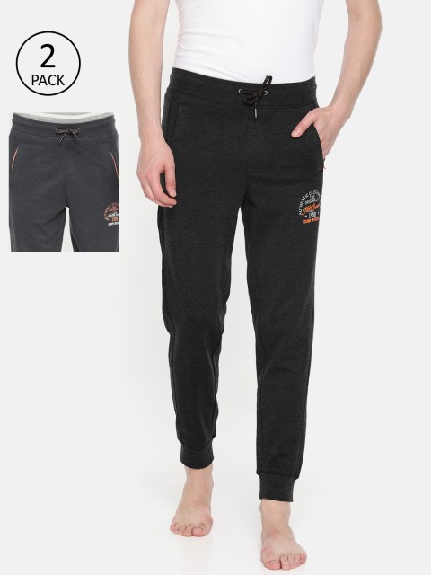 

Jack & Jones Pack of Two Men Charcoal Grey & Black Lounge Pants