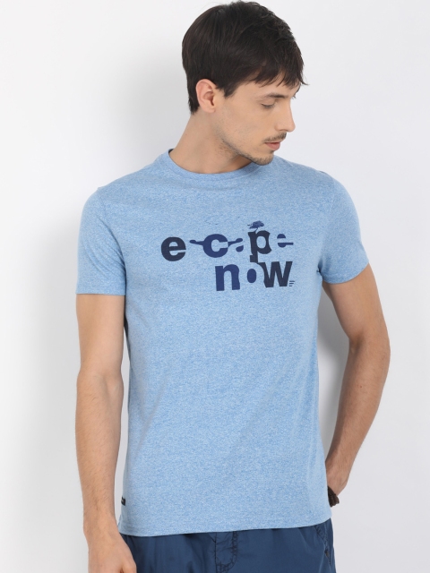 

t-base Men Blue Printed Round Neck T-shirt