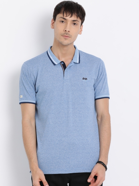 

t-base Men Blue Solid Polo Collar T-shirt