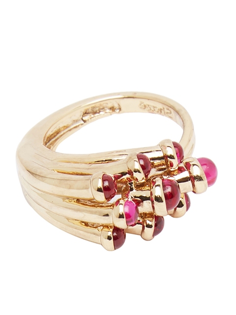 

shaze Gold-Toned & Pink CZ-Studded Magnifico Finger Ring