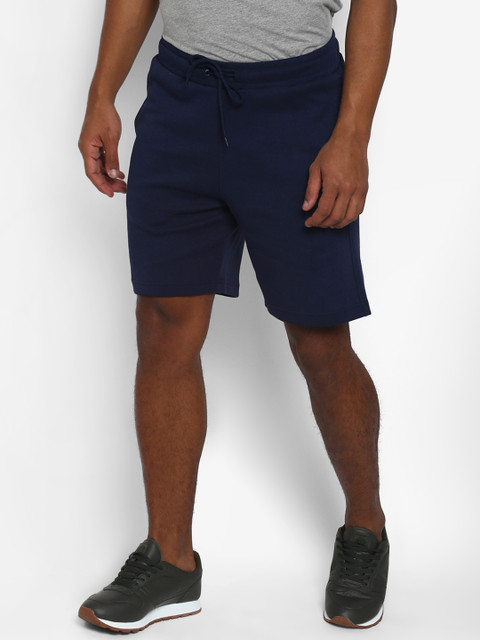 

hummel Men Navy Blue Solid Regular Fit Shorts