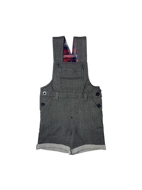 

KiddoPanti Boys Charcoal Grey Solid Denim Dungaree Shorts