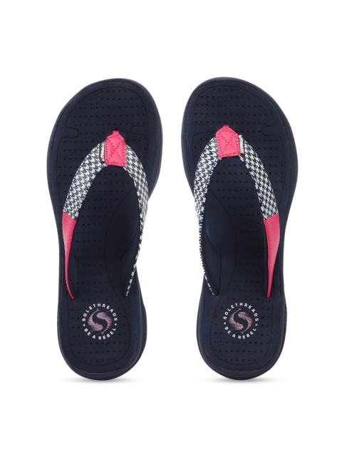 

Solethreads Women Blue & Pink Printed Ultra-Light Thong Flip-Flops
