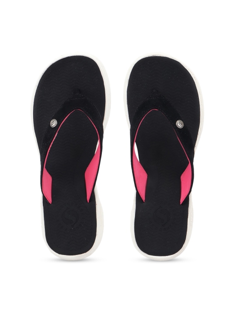 

Solethreads Women Black & Pink Solid Thong Flip-Flops