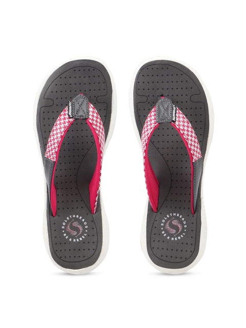 

Solethreads Women Grey & Pink Printed Ultra-Light Thong Flip-Flops