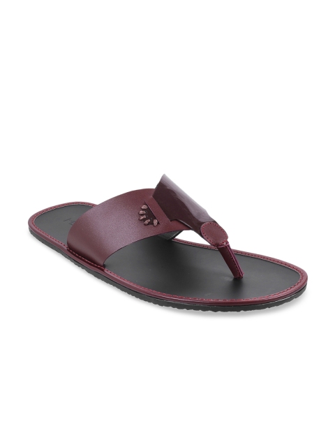 

Metro Men Maroon Solid Comfort Sandals