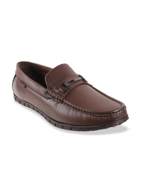 

Metro Men Brown Solid Leather Formal Loafers