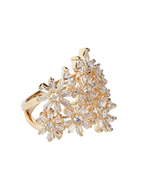 

shaze Gold & White Floral Slip-On Bangle-Style Bracelet
