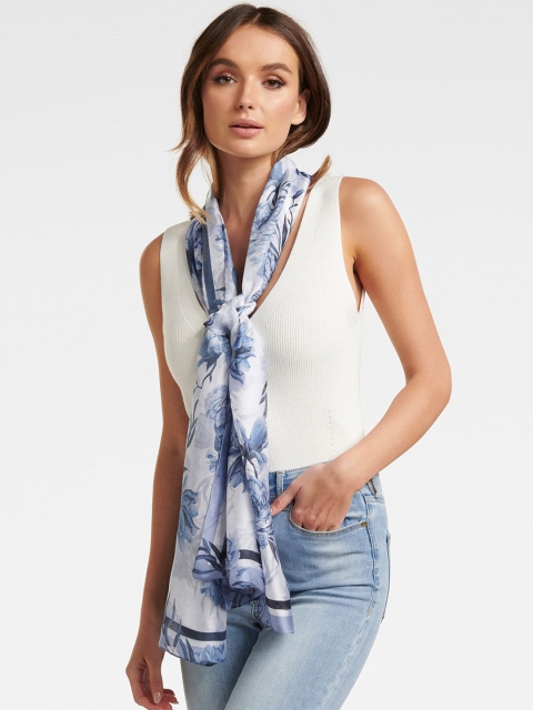 

Forever New Women Blue & Off-White Printed Scarf