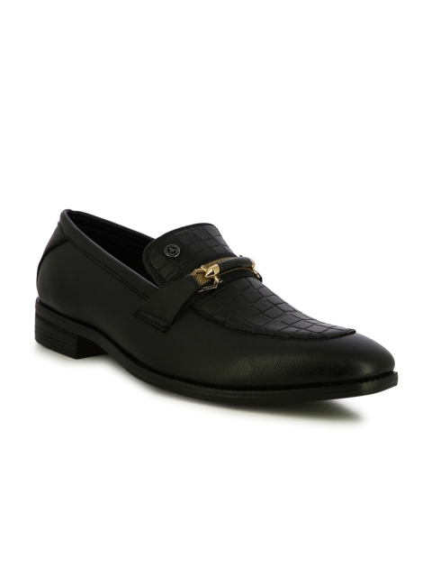 

Alberto Torresi Men Black Solid Horsebit Loafers