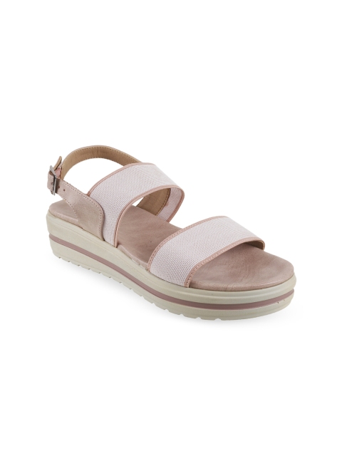 

Metro Women Peach-Coloured & White Colourblocked Heels