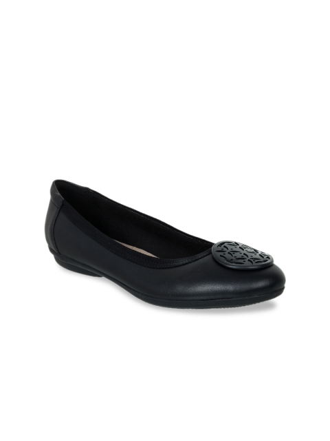 

Clarks Women Black Leather Embellished Ballerinas