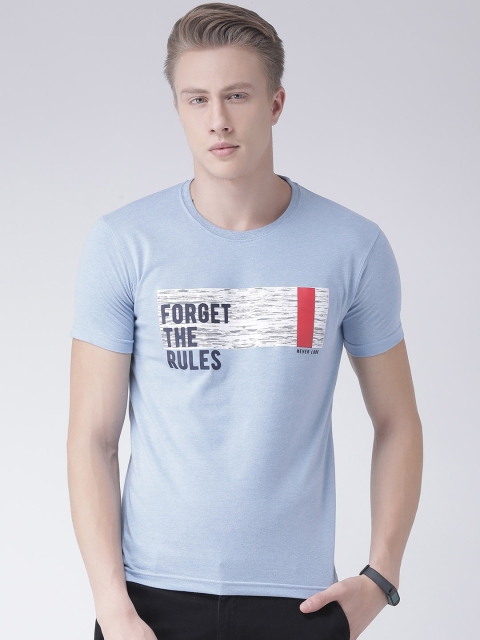 

COBB Men Blue Printed Round Neck T-shirt