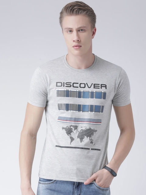

COBB Men Grey Printed Round Neck T-shirt