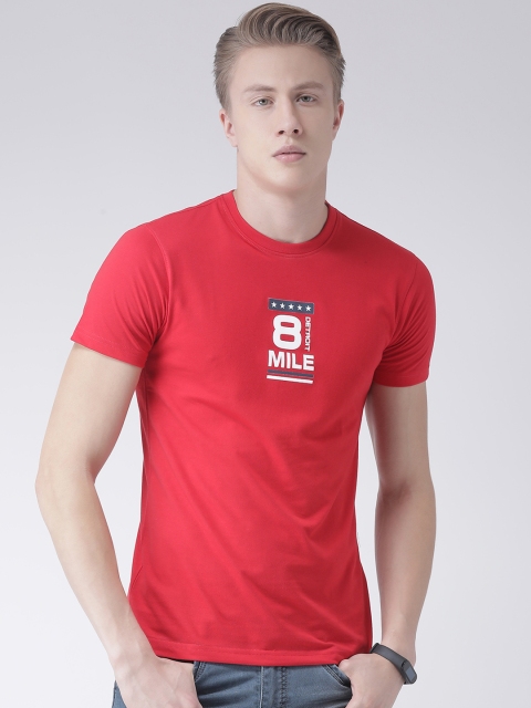 

COBB Men Red & White Printed Round Neck T-shirt