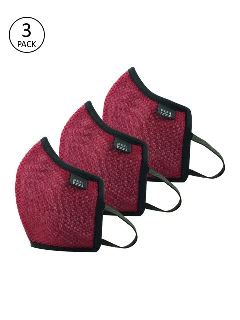 

Tommy Hilfiger Adults Red Pack of 3 Reusable 4-Layer Outdoor Masks