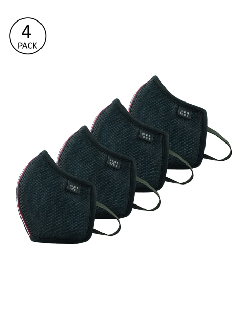 

Tommy Hilfiger Adults Black Pack of 4 Reusable 4-Layer Outdoor Masks