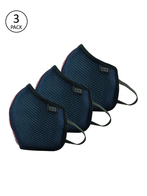 

Tommy Hilfiger Adults Navy Blue Pack of 3 Reusable 4-Layer Outdoor Masks
