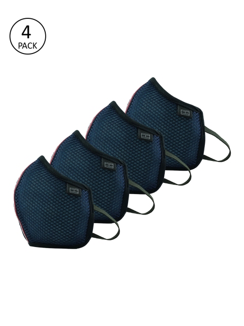 

Tommy Hilfiger Adults Navy Blue Pack of 4 Reusable 4-Layer Outdoor Masks