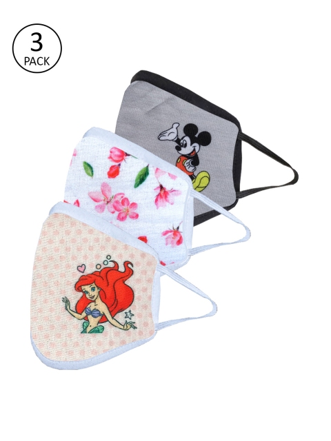 

YK Disney Girls Multicoloured Pack of 3 Printed Reusable 3-Layer Protective Outdoor Masks, Multi