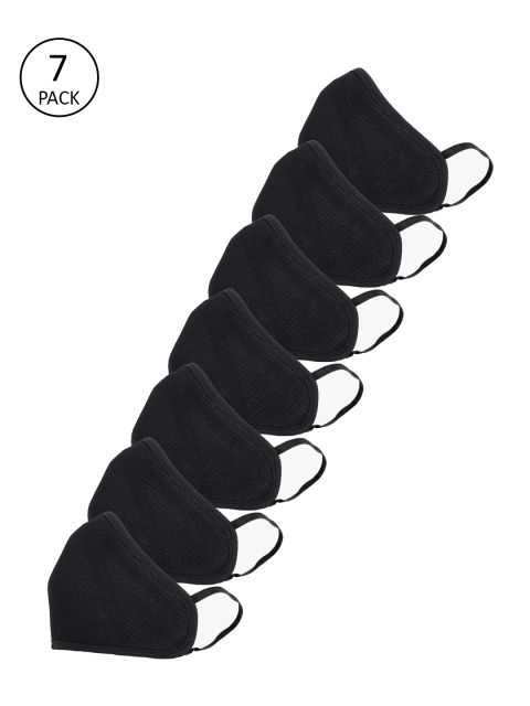 

yelloe Unisex 7 Pcs Black Elastomeric 2-Layer Face Armour Reusable Outdoor Masks