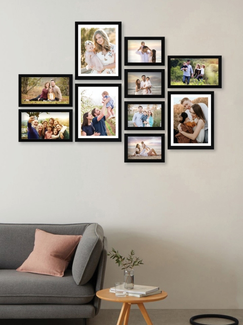 

RANDOM Set of 10 Black Solid Synthetic Collage Photo Frames