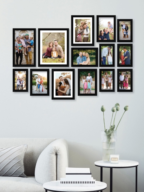 

RANDOM Set of 14 Black Solid Synthetic Photo frames