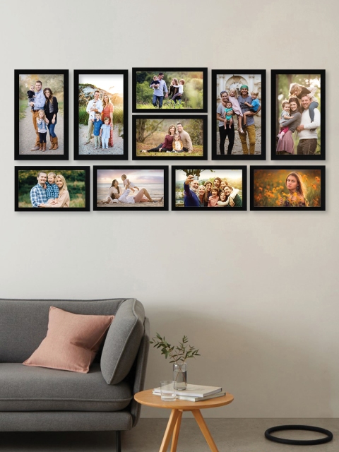 

RANDOM Set Of 10 Black Solid Synthetic Collage Photo Frames
