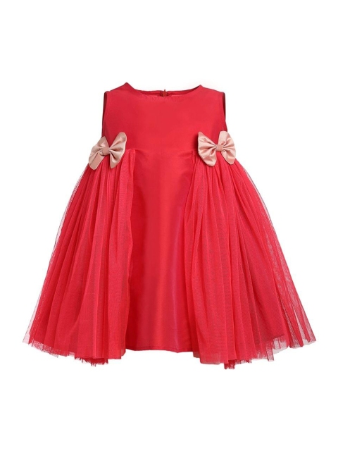 

A Little Fable Girls Red Solid Bow Bloom Fit and Flare Dress