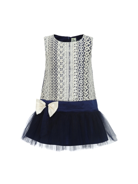 

A Little Fable Girls Navy Blue Lace Amber Drop-Waist Dress