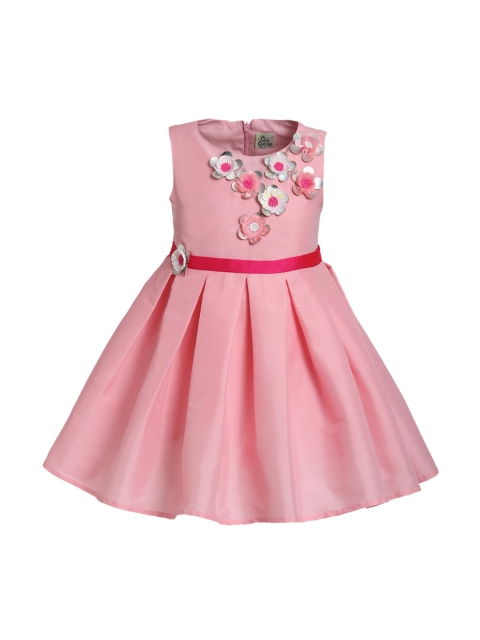 

A Little Fable Girls Pink & White Glazed Flower Fit and Flare Dress