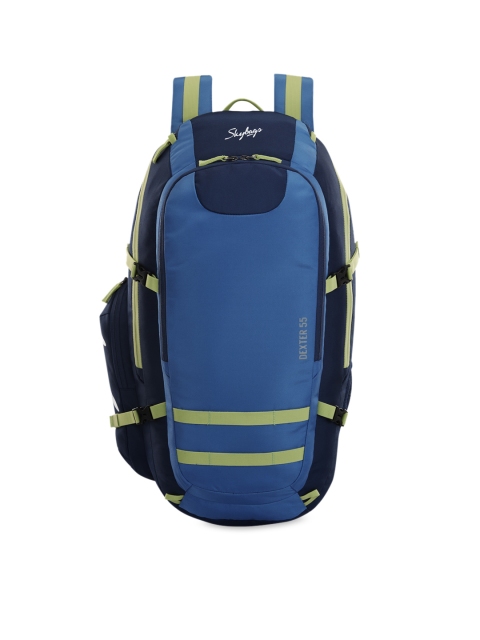 

Skybags Blue & Green Colourblocked Large Dexter 55L Rucksack With Rain Cover