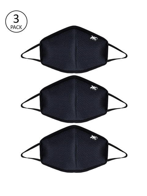 

Kook N Keech Adults Black Pack of 3 Reusable 3-Layer Protective Outdoor Masks