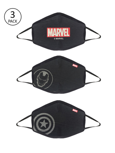 

Kook N Keech Marvel Black Adults Pack of 3 Reusable 3-Layer Protective Outdoor Masks