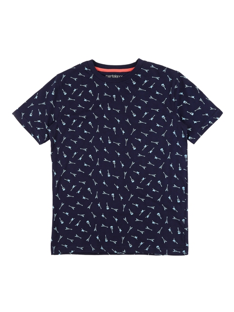 

Pantaloons Junior Boys Navy Blue Printed Round Neck T-shirt