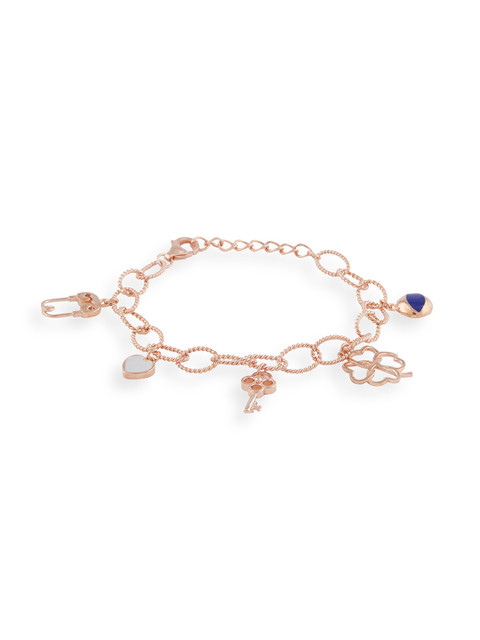 

bebe Women Rose Gold-Plated Charm Bracelet