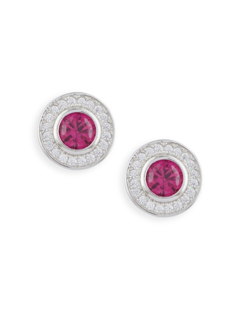 

bebe Silver & White Circular Studs