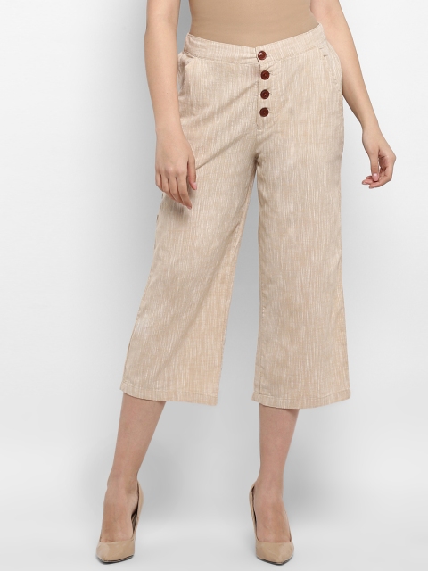 

Mode by Red Tape Women Beige Regular Fit Solid Parallel Trousers