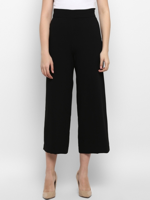 

Mode by Red Tape Women Black Regular Fit Solid Culottes